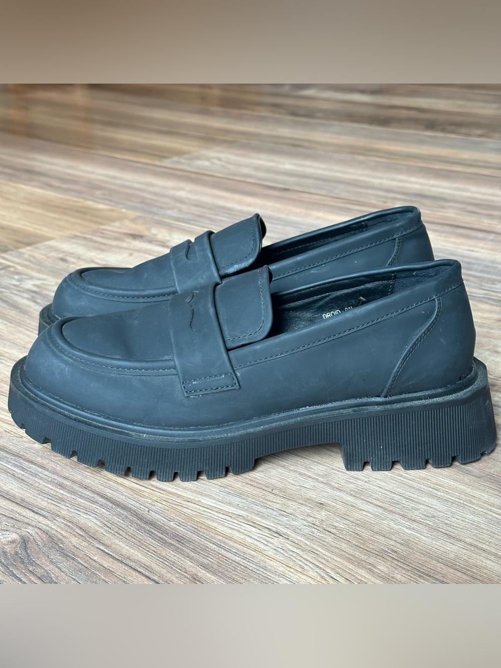 Mudd Chunky Sole Loafers Size 9 Black Platform Shoes Y2K Style Droid -011 Goth
